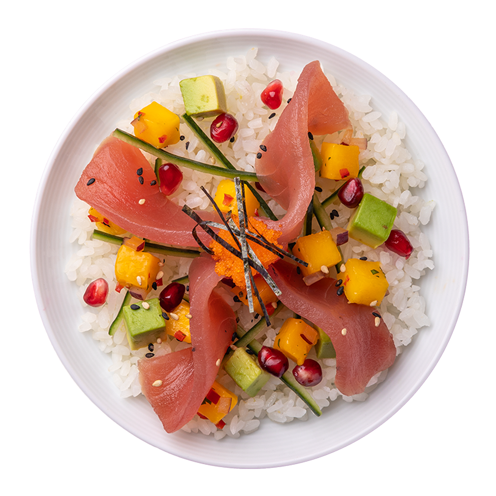 tuna mango salsa chirashi bowl