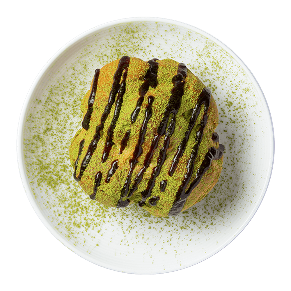 blueberry matcha cream puff