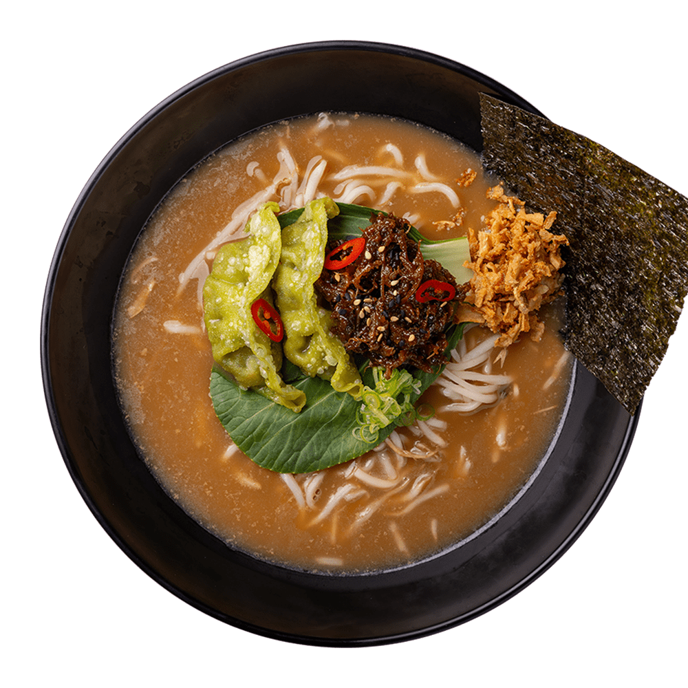 vegetable gyoza  shiitake ramen