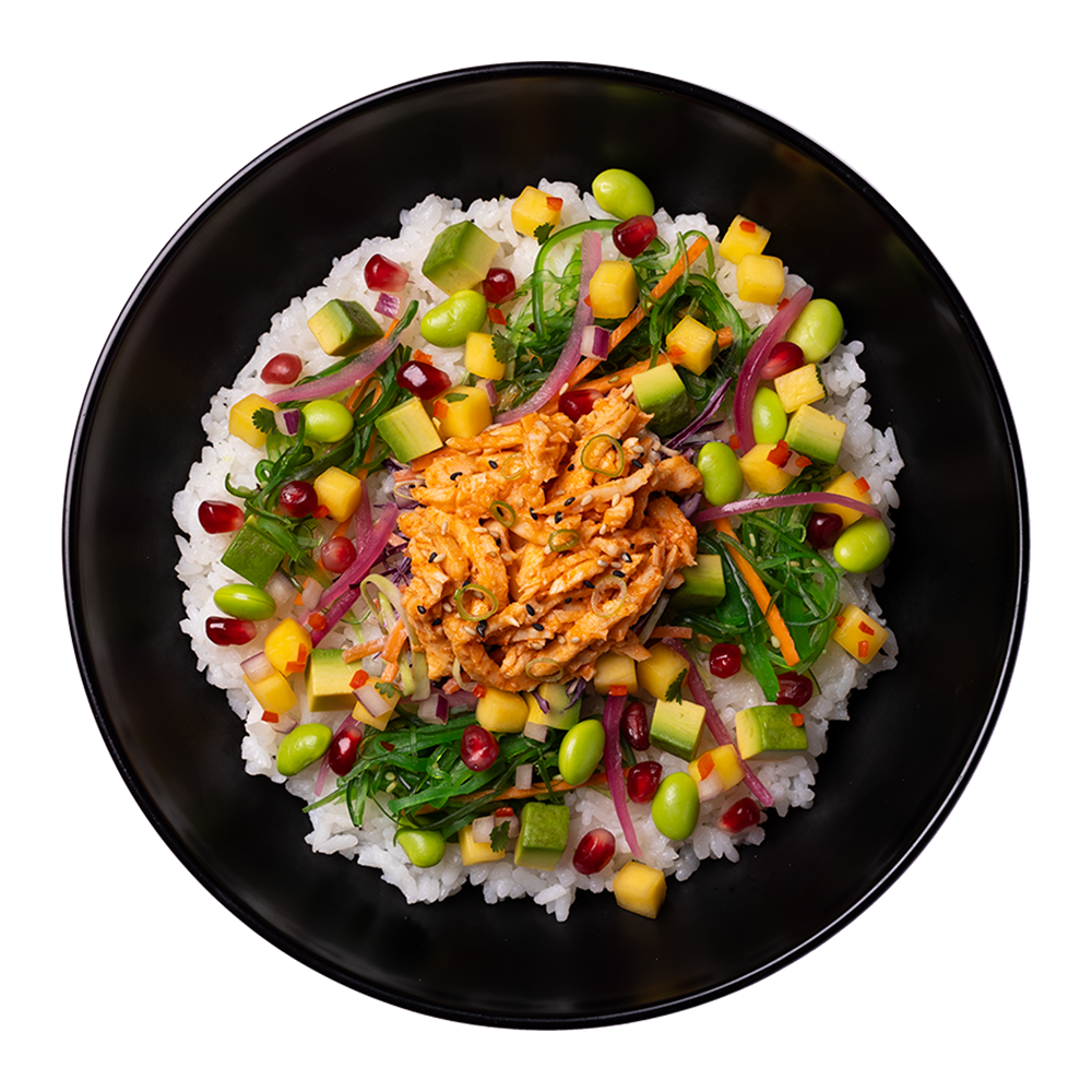 sriracha chicken poke