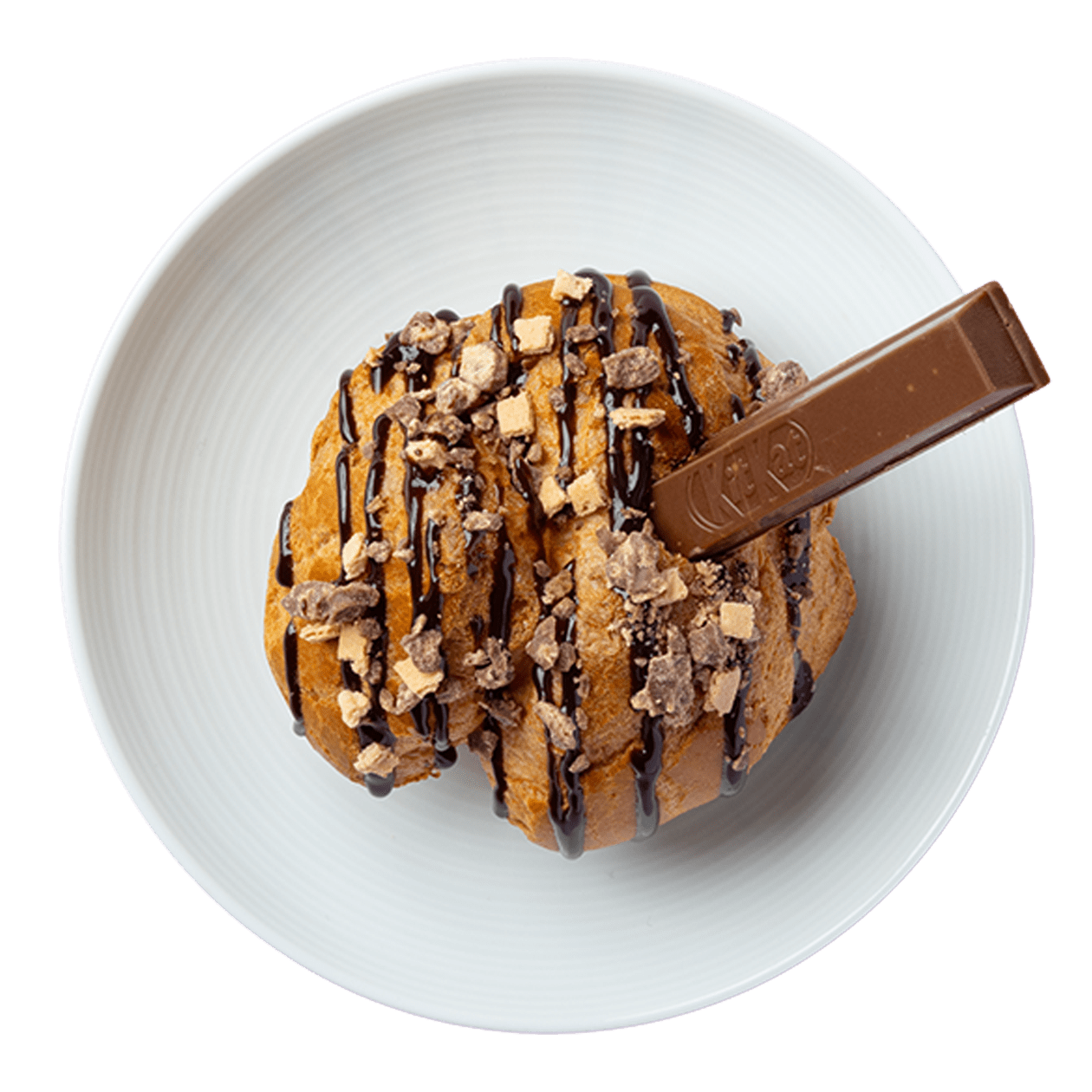 chocolate cream puff made with KITKAT