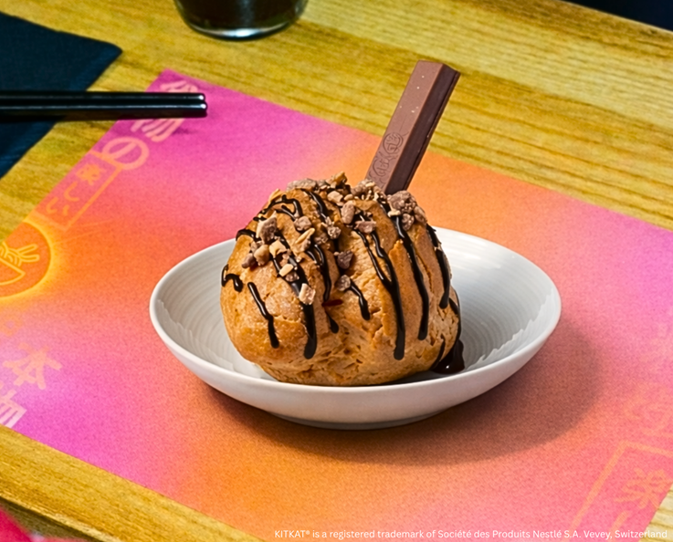 chocolate cream puff made with KITKAT®