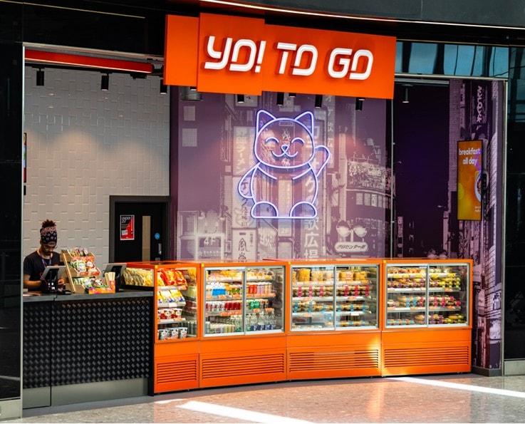 YO! to Go unit displaying YO! pre-packed products